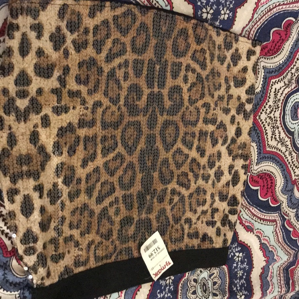 brand sans souci cheetah print skirt